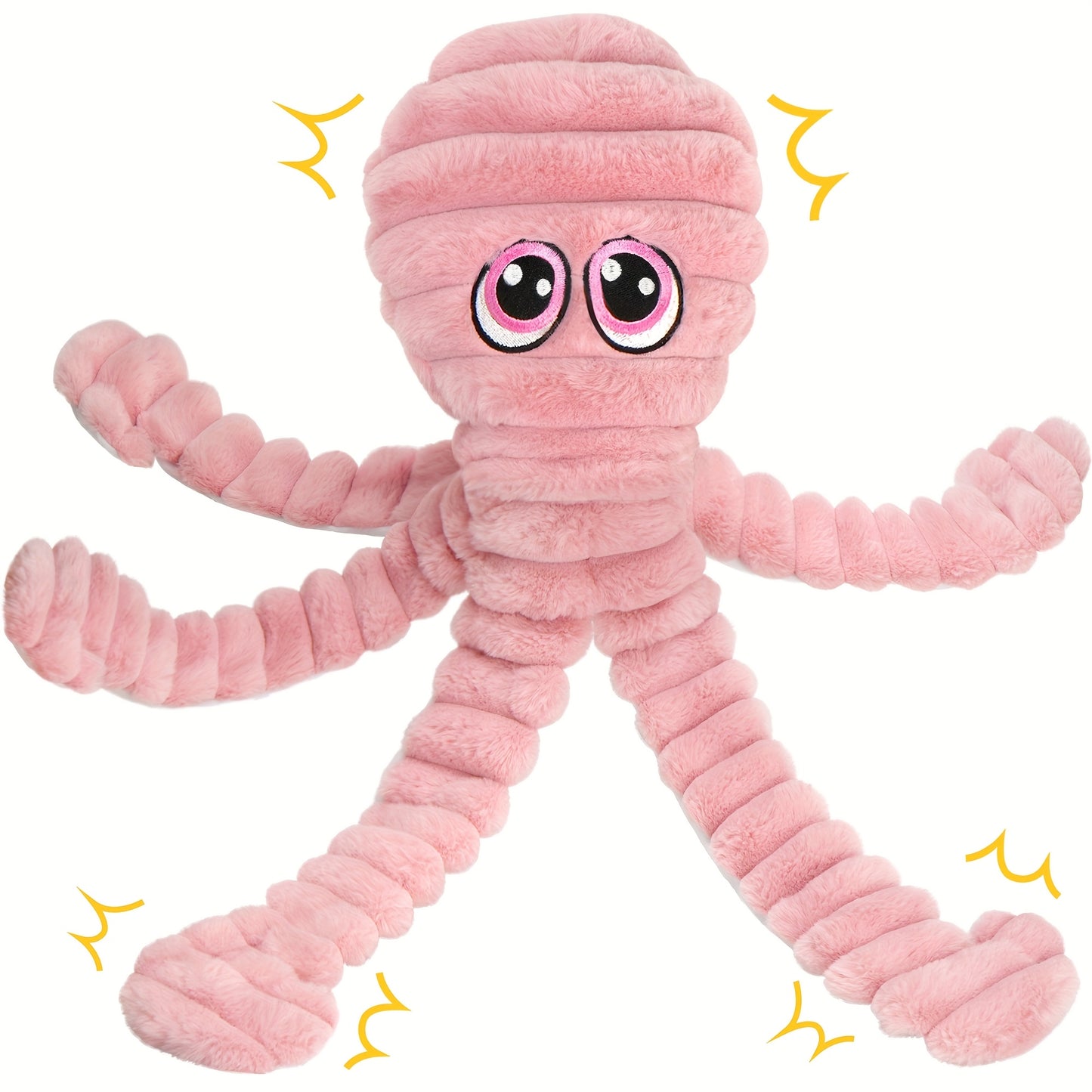 Squeaky Octopus Dog Toy – Soft Plush Chew Toy with Squeaker & Teeth Cleaning Design for Small Medium Large Dogs