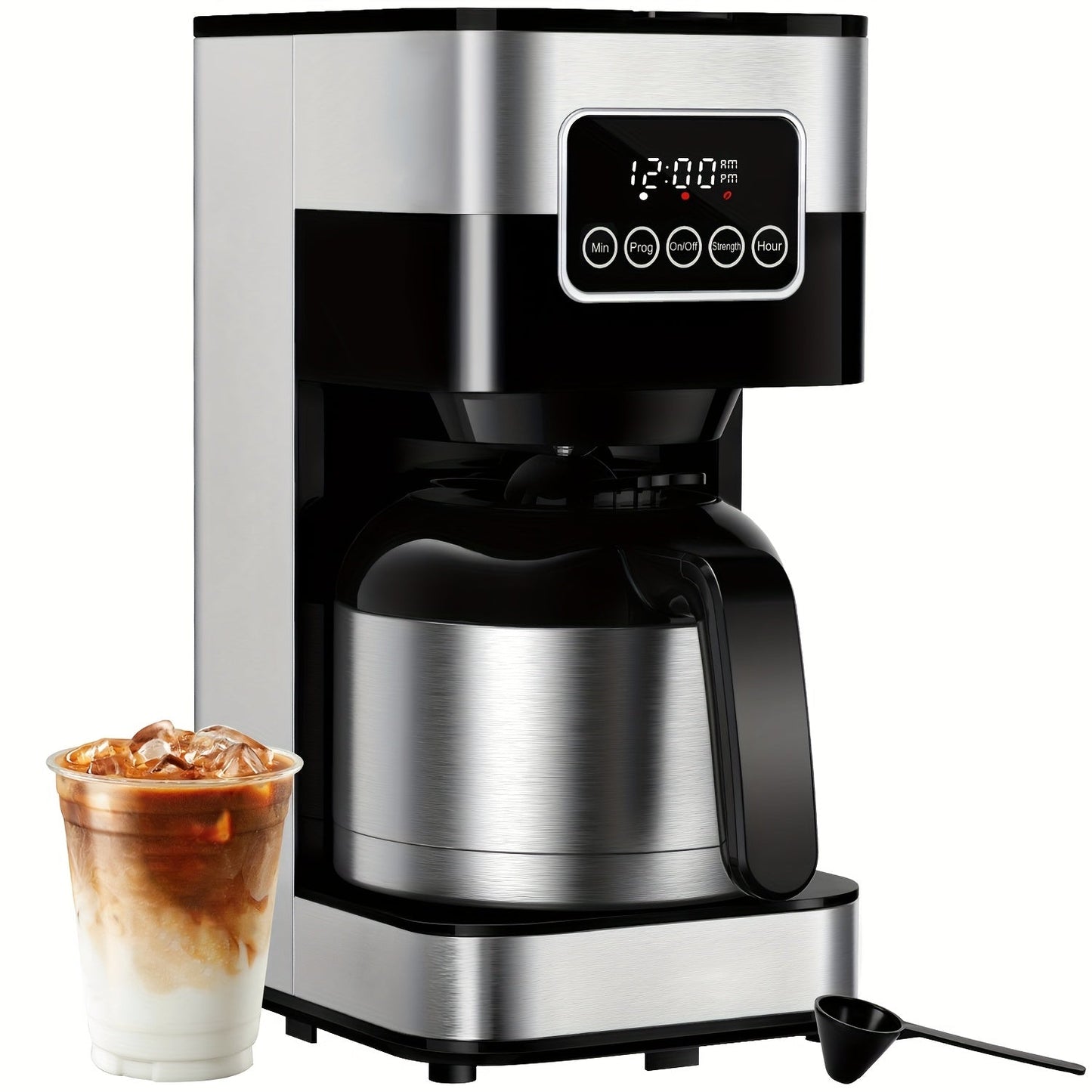 Touch Screen Programmable Drip Coffee Maker, Stainless Steel, Pause & Serve, Customizable Brew Strength