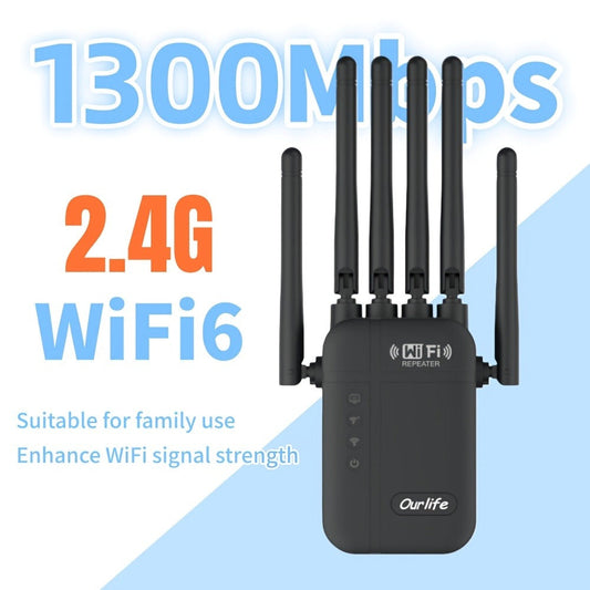 AC1200 WiFi Signal Booster 1200Mbps Dual Band 2-Pack, WiFi Extender Repeater 2.4GHz & 5GHz, Up to 10000 Sq Ft Whole Home Coverage