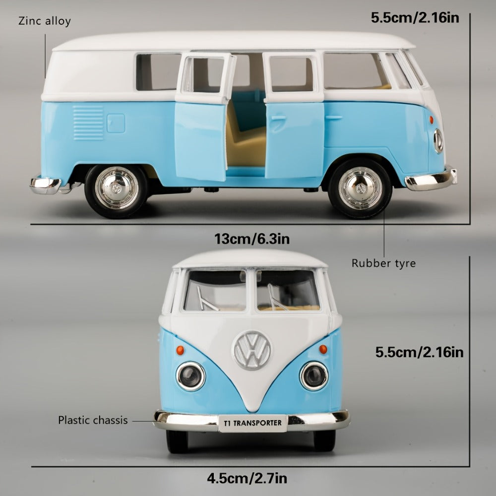 1:36 Volkswagen Bus Die-Cast Toy Car Model with Openable Doors & Pull-Back with the Listed Color, Size or Set Options for Everyday Use