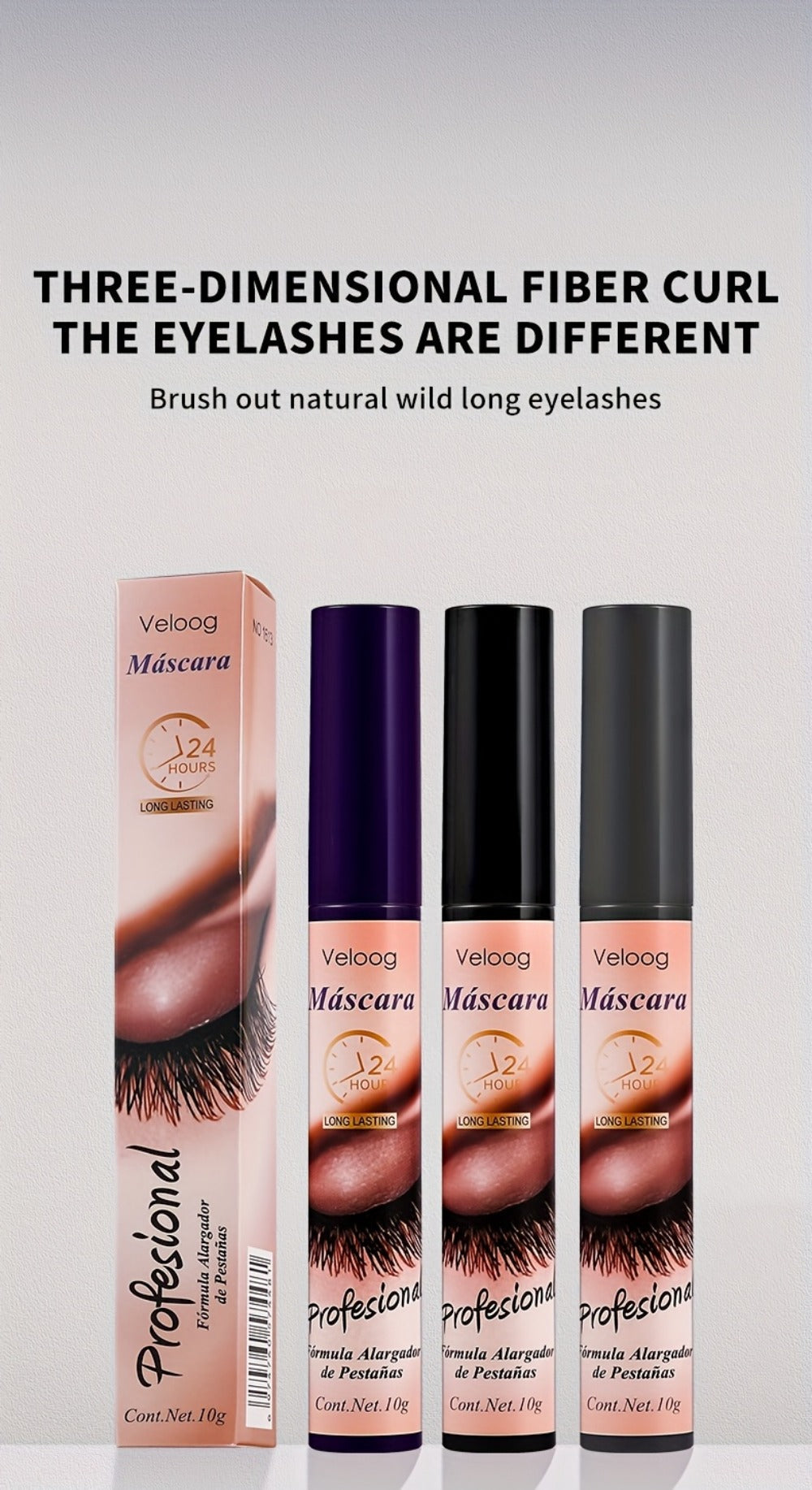 Waterproof Mascara Set 3 Piece, Lengthening Volumizing Curling Lash Mascara with Sea Urchin Spiral Conical Brush Heads