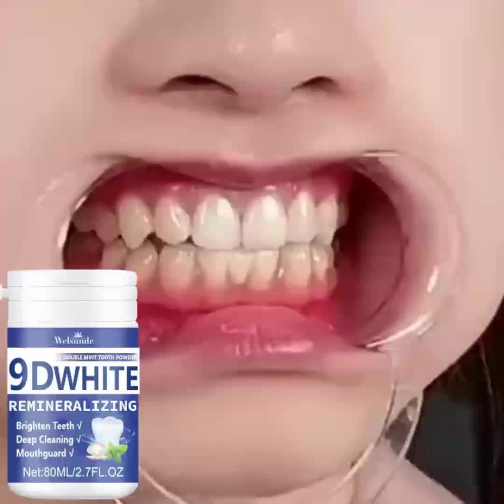 Teeth Whitening Tooth Powder 3-Pack, 9D White Deep Cleaning Dental Powder with Fresh Mint Flavor