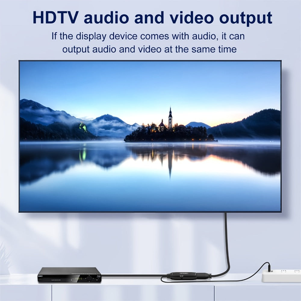 RCA to HDMI Converter 1080P Analog Composite AV to HD, Connects DVD VCR VHS PS3 Game Console Android TV Box to HDMI TV