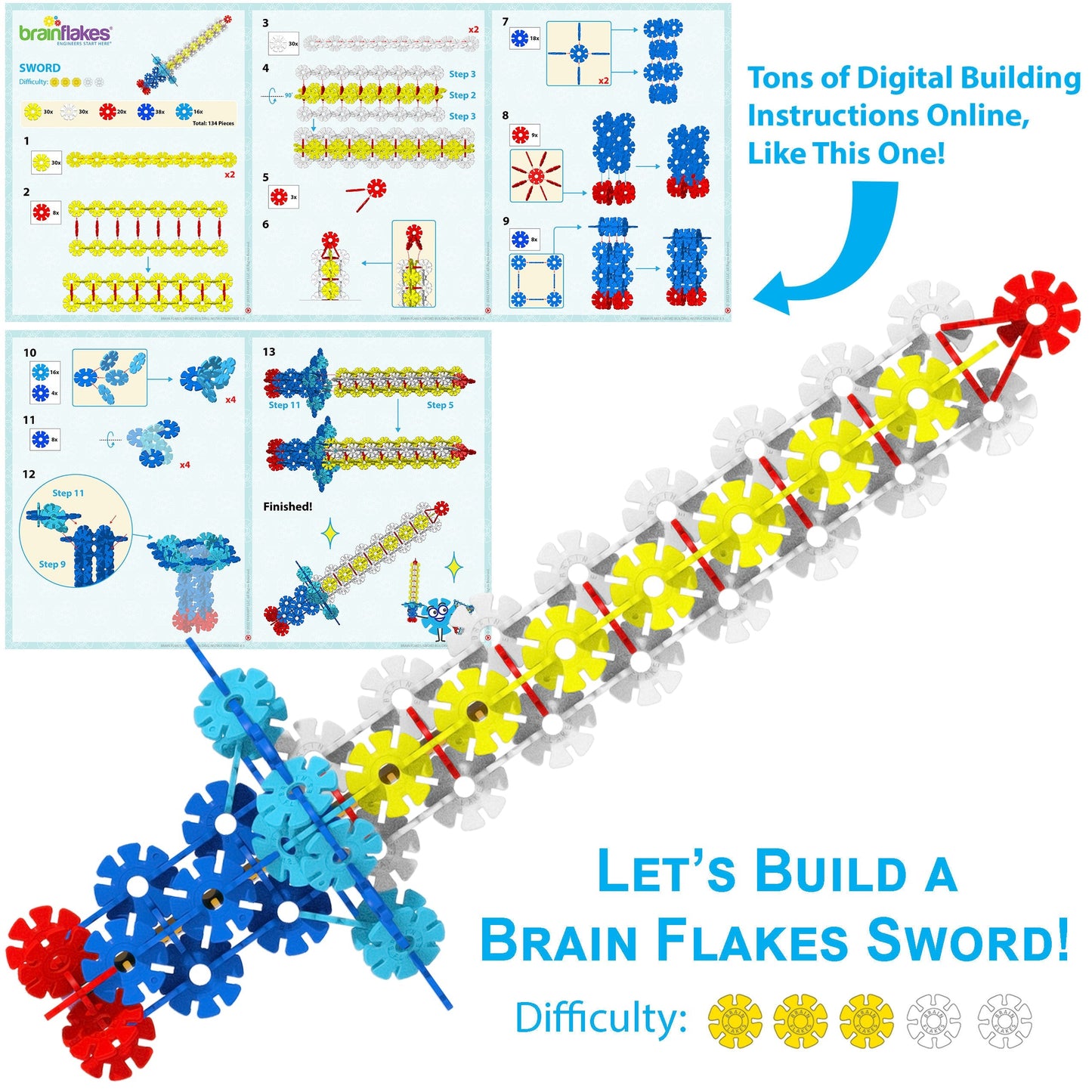 Brain Flakes Interlocking Disc Building Set 500 Pcs with the Listed Color, Size or Set Options for Everyday Use