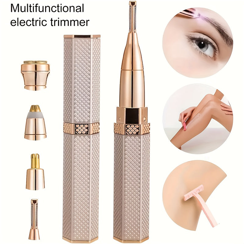 Women's Electric Shaver 2-in-1 Hair Removal Device - USB Rechargeable Wet Dry Body Shaver for Eyebrows Bikini Nose Face