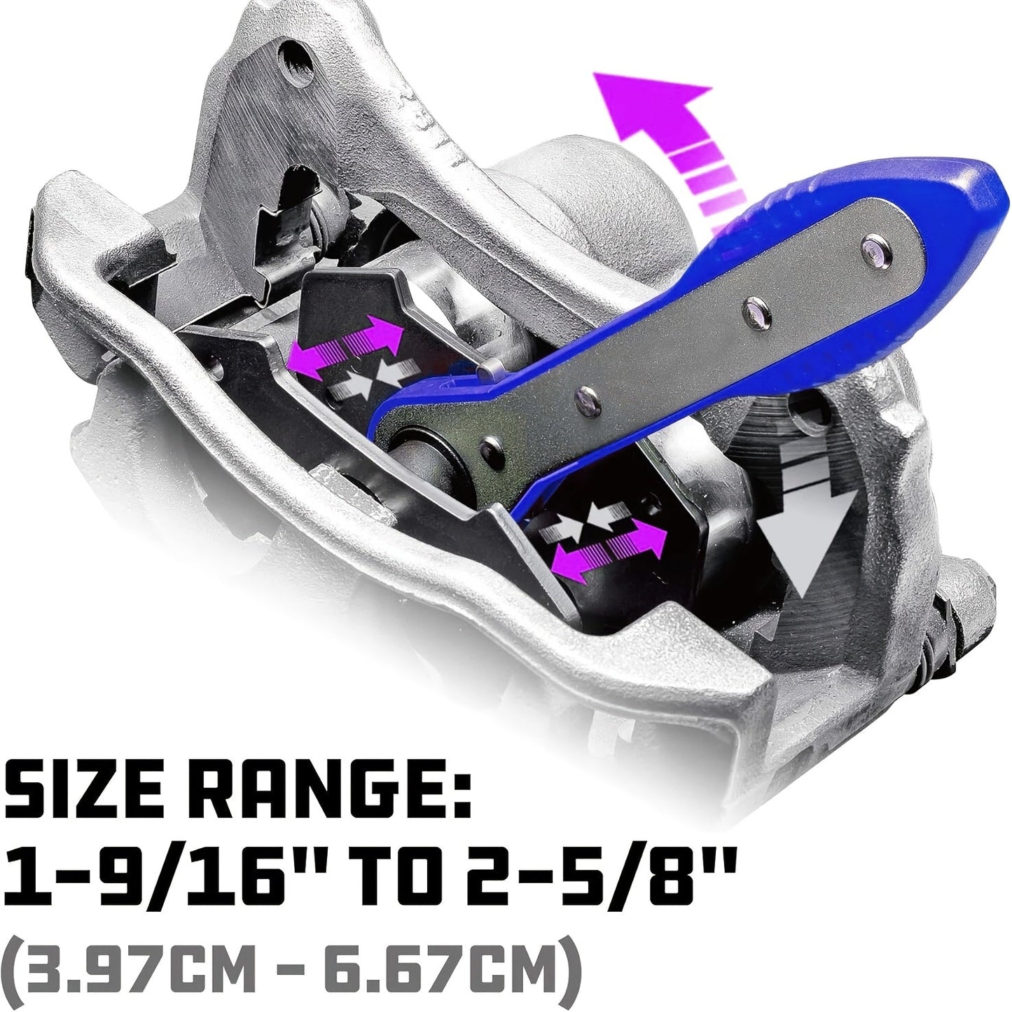 Brake Caliper Compression Tool Set – Quad Disc Piston Ratchet Press with 4 Spreader Plates, Car Brake Pad Retractor Compressor for Brake