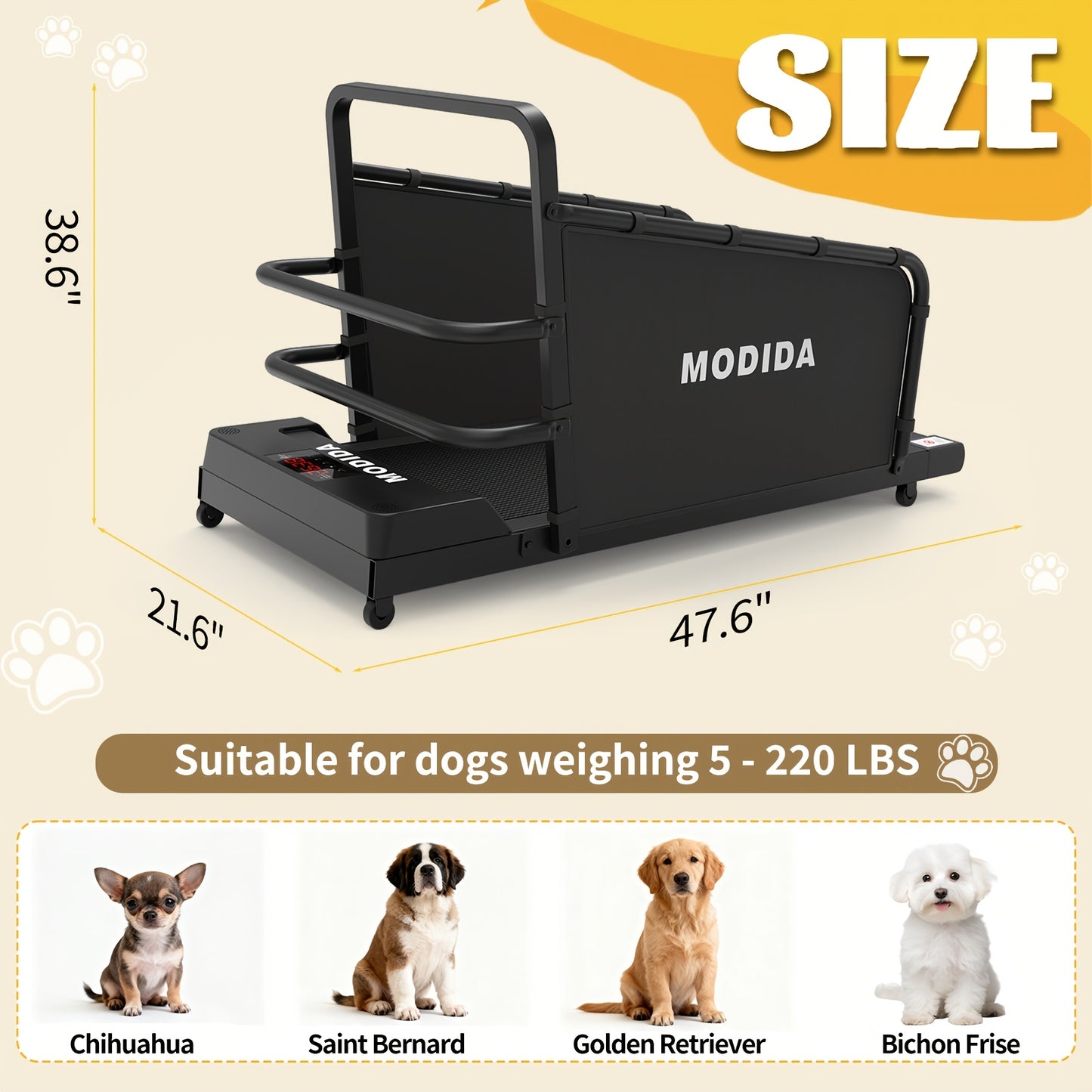 Dog Treadmill – Adjustable Speed Indoor Pet Exercise Running Machine with LED Display, Quiet Motor for Home Use