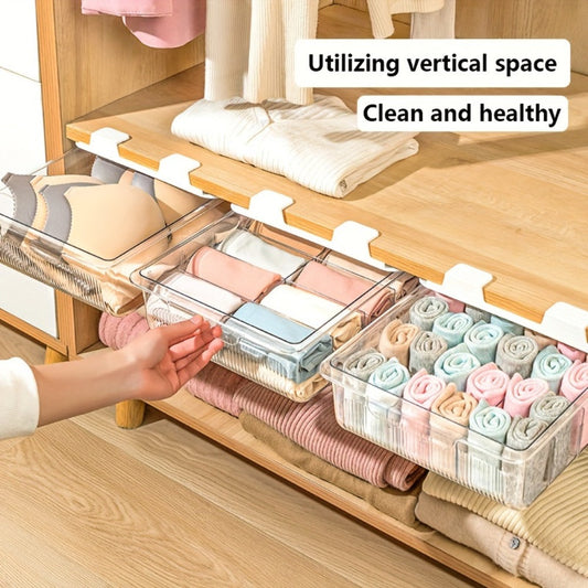 15-Compartment Wall-Mounted Underwear & Socks Hanging Storage Box, Transparent Closet Organizer for Home