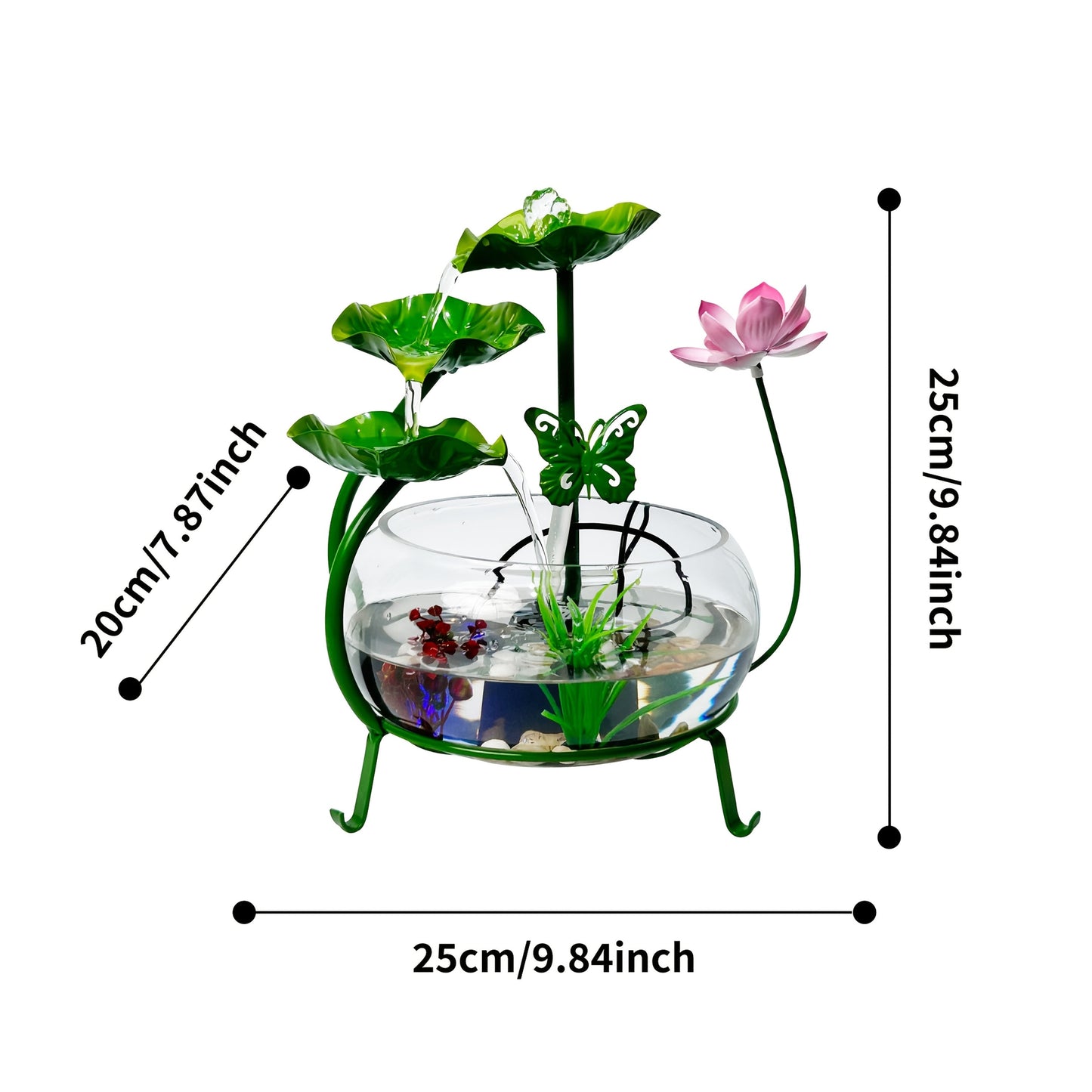 Desktop Water Fountain USB – Zen Tabletop Waterfall with Natural Rocks