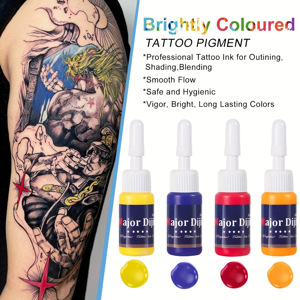 Tattoo Ink 54-Color Full Spectrum Bottle Set with Complete Palette Configuration for Color Selection