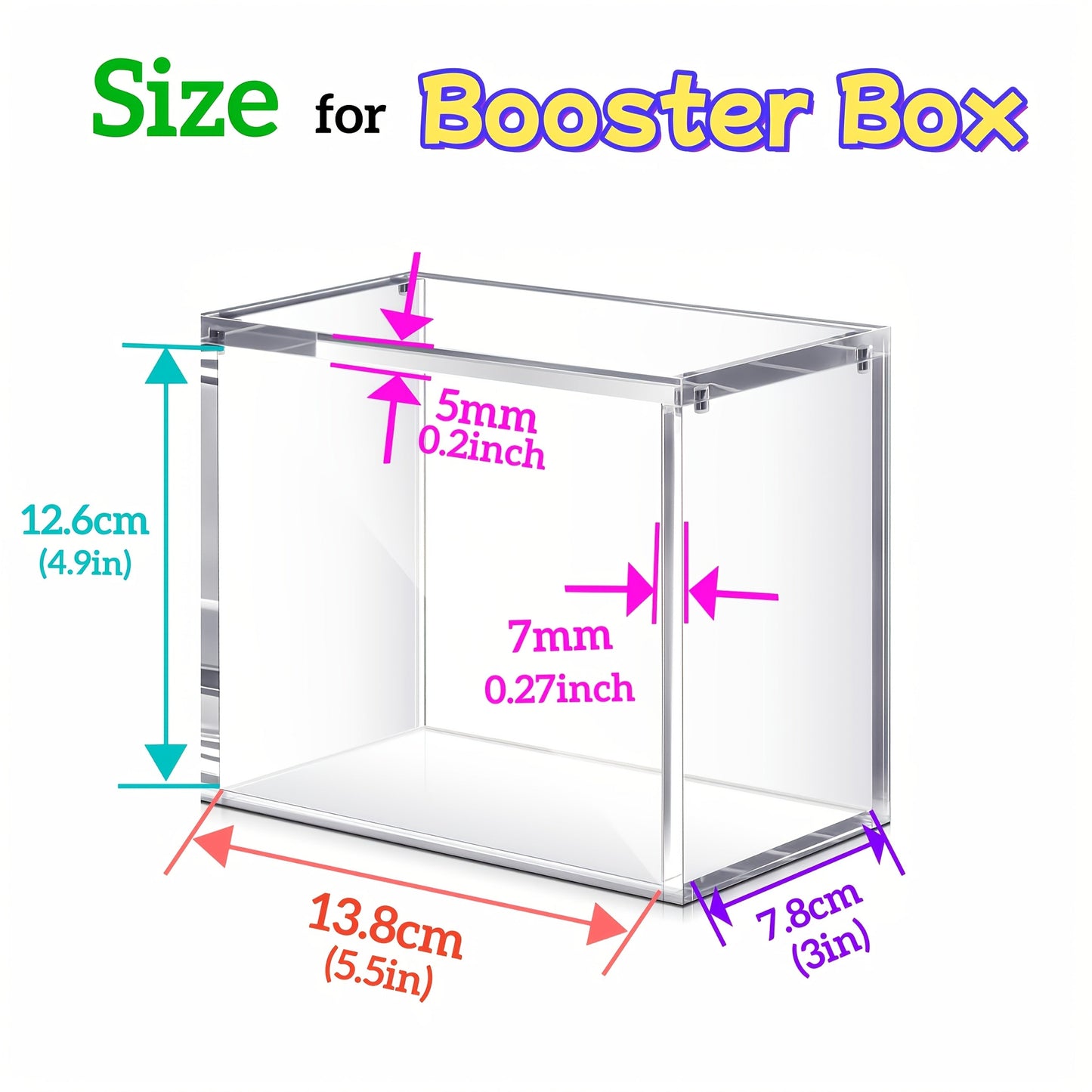 Stackable Acrylic Display Case for ETB & Booster Box ā 5mm Thick Clear Magnetic Closure Protective Case for Pokemon Elite Trainer Box
