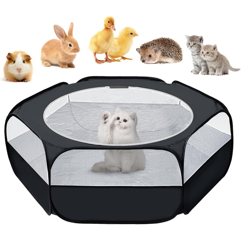 Small Animal Playpen Foldable Pop-Up 47" Portable Pet Pen with Mesh Cover for Guinea Pigs Rabbits Ferrets Chinchillas Kittens Hamsters