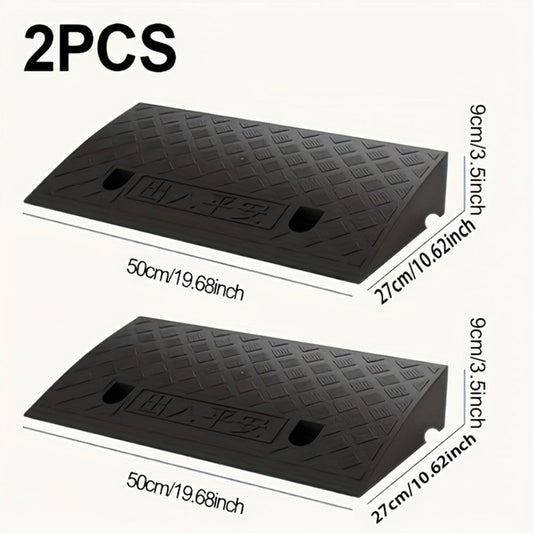 Curb Ramps 2-Pack Portable Heavy Duty Plastic Threshold Ramp Set for Low Clearance Cars Motorcycles Wheelchair – 19.68"L x 10.6"W