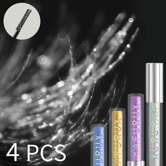 Colored Mascara Set 4pcs for Women – Vibrant Silver Blue Yellow Purple Curling Long-Lasting Formula, Highly Pigmented Bold Eye Makeup