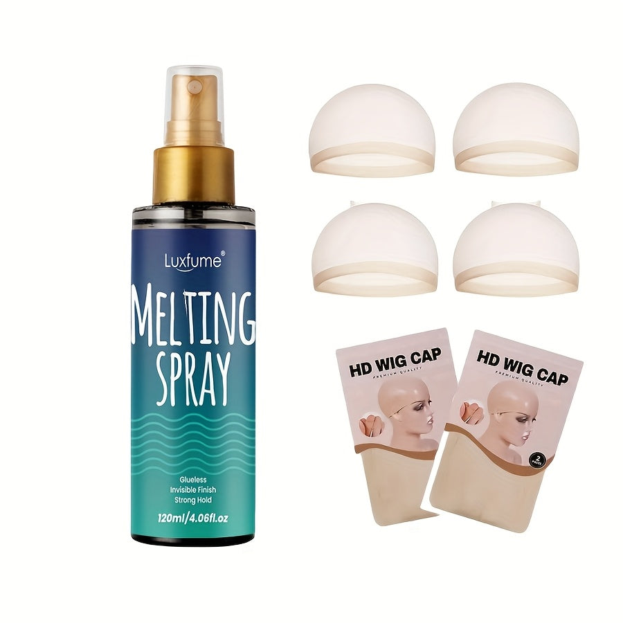 Lace Melting Spray for Wigs Invisible Hold No Residue Strong Bond Transparent Wig Adhesive for Home, Travel and Salon Hair Styling