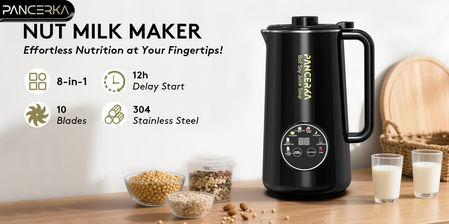 Soy Milk Maker Automatic Nut Milk Machine 27oz – One-Touch Operation, Multi-Functional for Almond, Oat, Soy