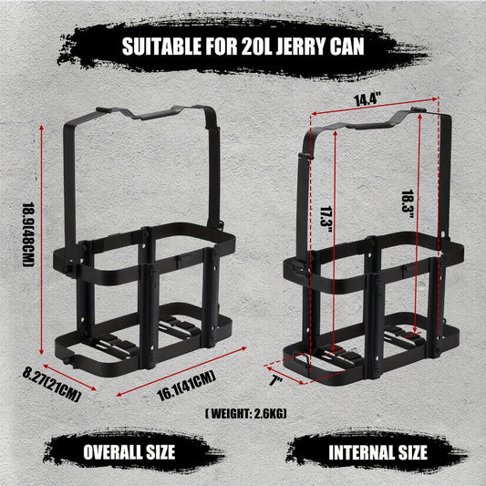 Jerry Can Holder Mount 5 Gallon 20L NATO Style Steel Gas Can Lockable Mounting Bracket for Jeep Truck RV Motorcycle Overlanding Camping