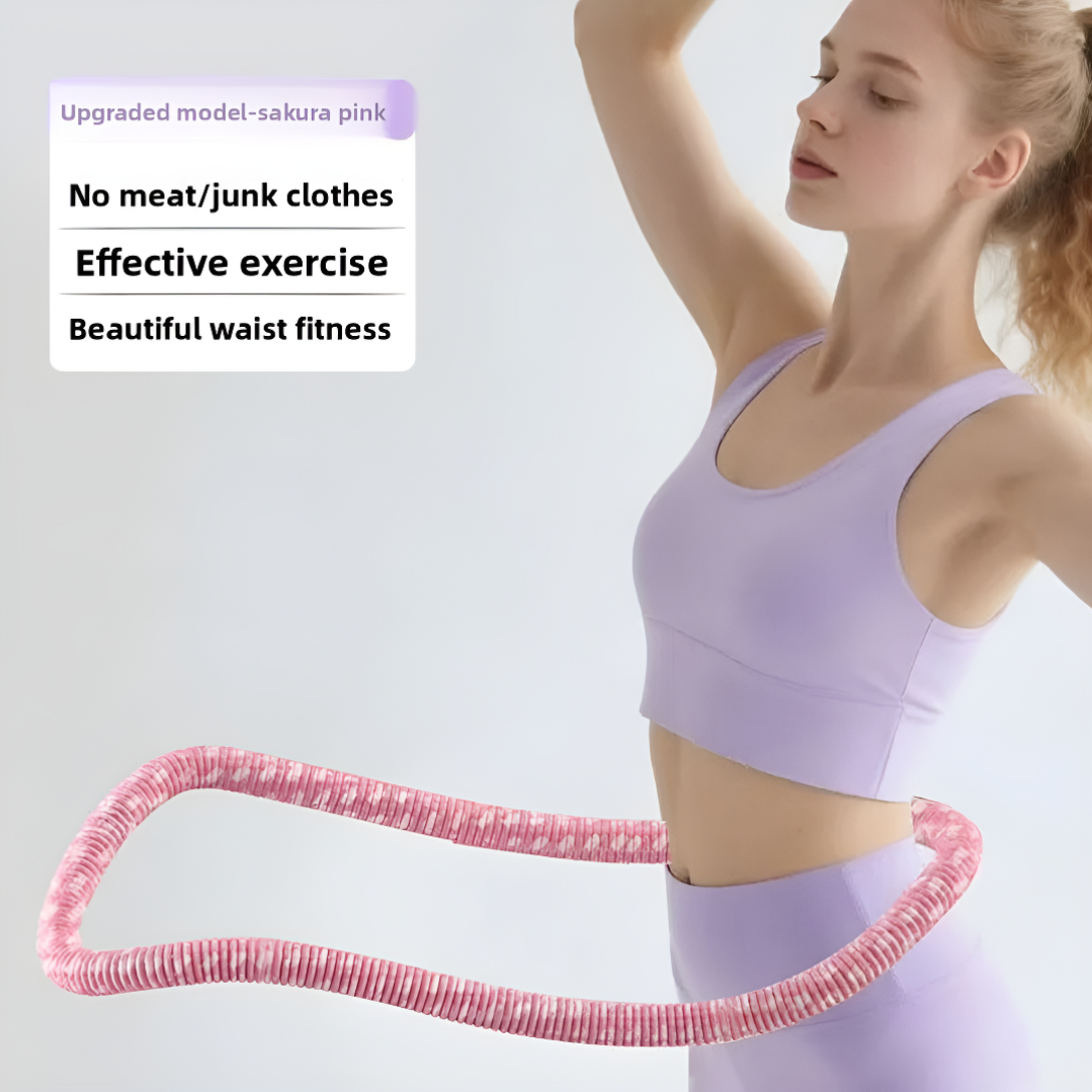 Foldable Pilates Ring Fitness Circle with Soft Spring – Silent Full-Coverage Non-Pinching Waist Trainer Exercise Circle