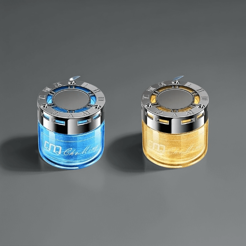 Two-Piece Solid Gel Car Air Freshener Jars with Four Cologne, Blue Bell, Rose and Osmanthus Scent Pairings