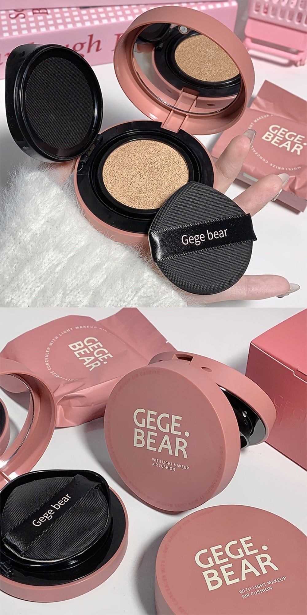 Oil Control Cushion BB Foundation with Replacement Core, Waterproof Sweatproof Invisible Pore Coverage