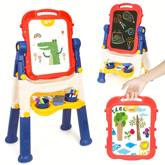 Art Easel for Kids Adjustable Double-Sided Standing Easel with Painting Accessories for Boys & Girls Ages 3+