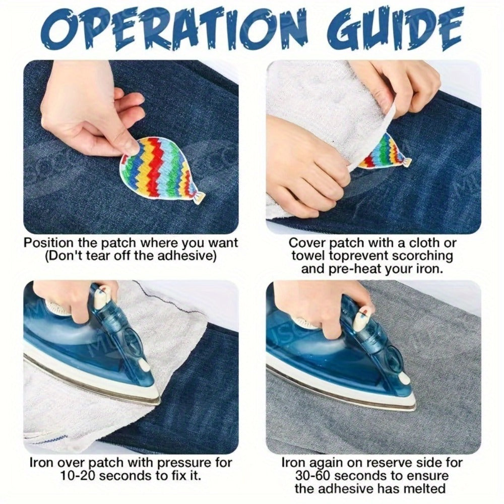 Embroidered Patch - Patches Set of 20 - Colorful Lightning Bolt Iron-On Appliques for - product detail view 8