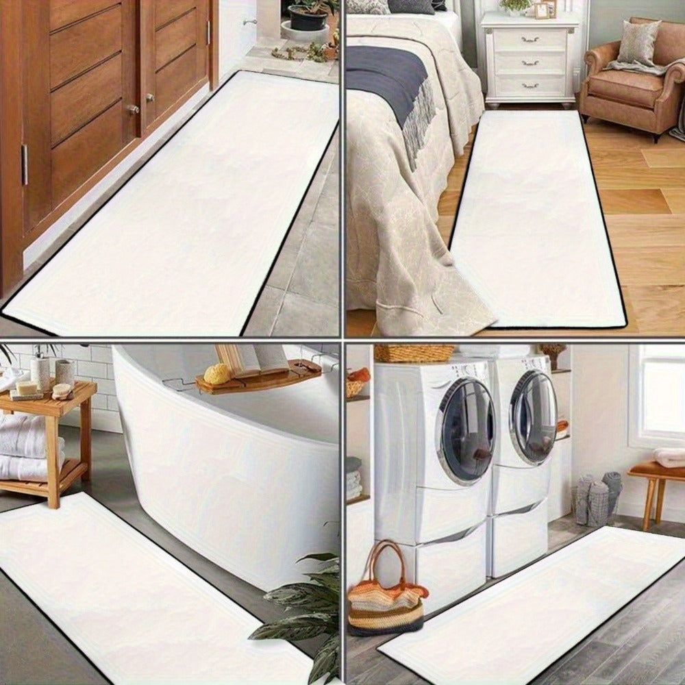 Area Rug Bohemian Moon Phase Floral Runner in Two Machine-Washable Sizes for Kitchen or Hallway