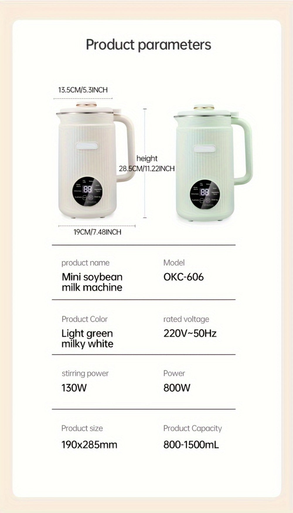 8-in-1 Nut Milk Maker 35oz 8-Blade - Almond Oat Soy Coconut Plant-Based Milk Machine for Entryways, Bedrooms and Living Spaces