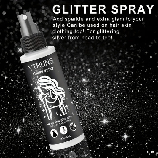 Glitter Spray for Hair & Body Quick Dry Shimmer Spray – High-Gloss Body Glitter for Face Lips Eyes Skin Festival Rave Party Photoshoot