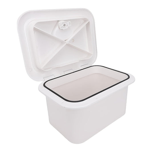 Waterproof Marine Storage Box – ABS Flush Mount Boat Console Organizer 14.76” x 10.63” x 6.89” | Sealed Lid Embedded Storage Container