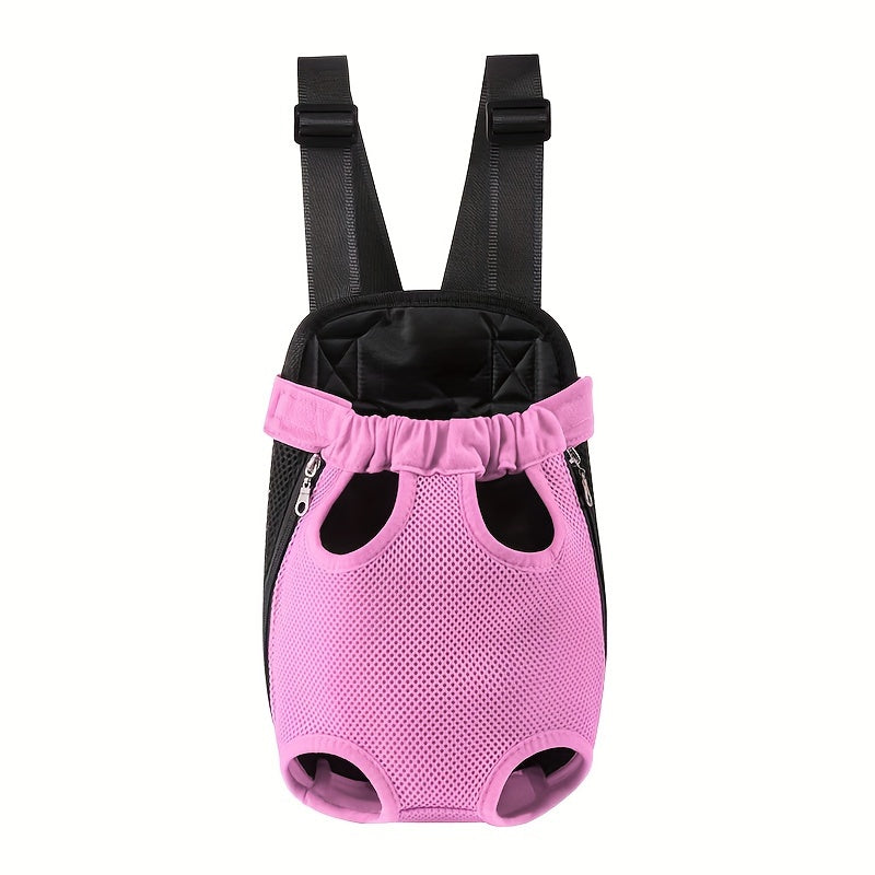 Double Pet Carrier Backpack for Two Cats & Dogs | Breathable Mesh Front Chest Bag for Small Pets, Adjustable Portable Dual Carrier