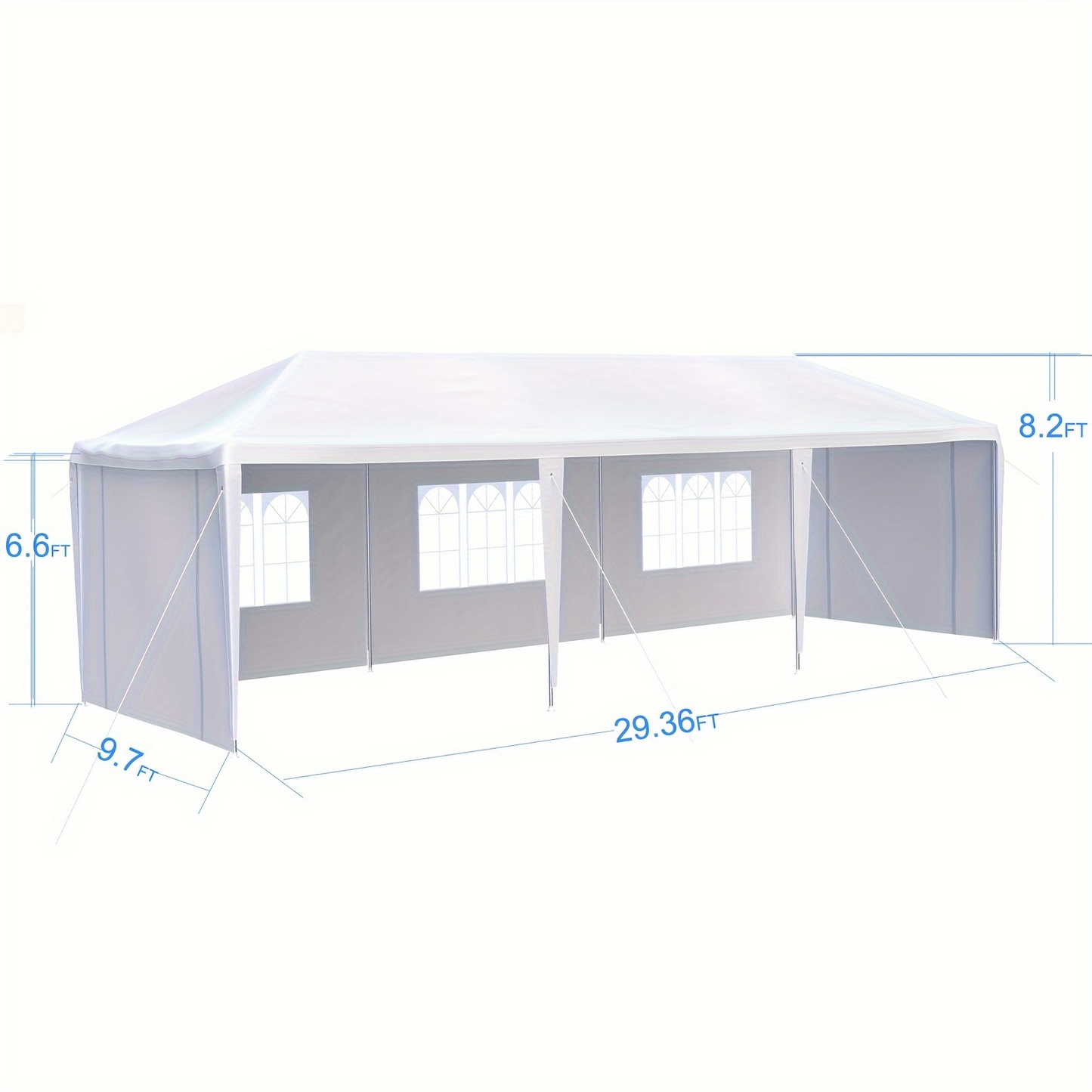 10x30ft Outdoor Party Tent Canopy with 5 Removable Sidewalls for Garden, Patio and Yard Use