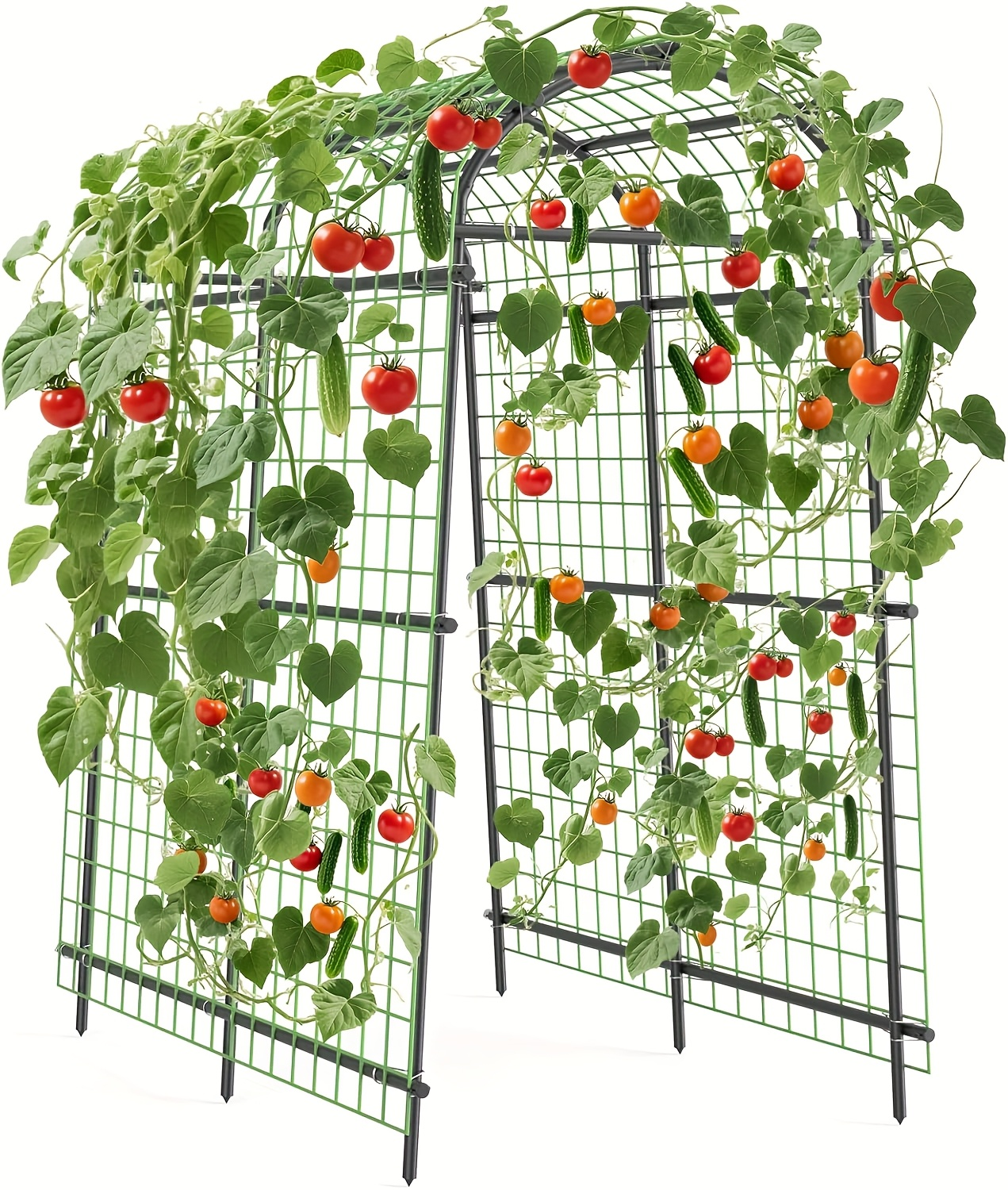 Climbing Arch Trellis 7.5ft Adjustable Metal Grid Garden Archway