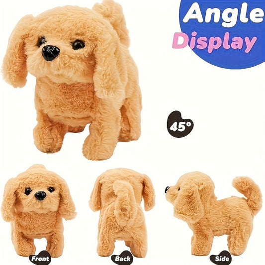 Plush Electric Puppy Toy That Walks & Barks, Interactive Electronic Pet with Plush & Gift Box, Parent-Child Companion