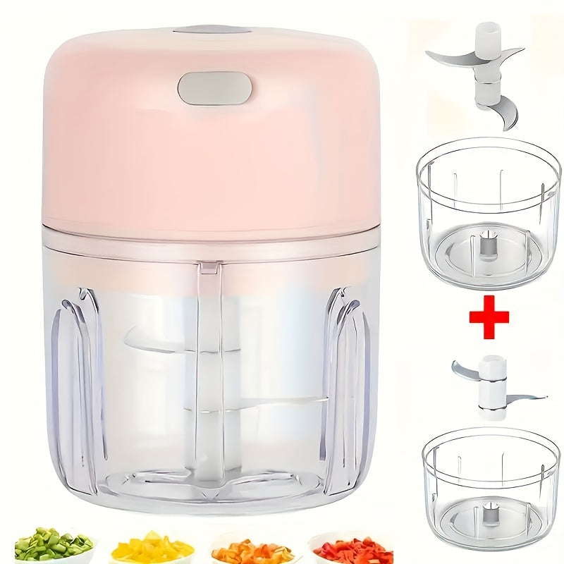 Mini Electric Garlic Chopper USB Rechargeable - Electric Food Chopper & Masher, Portable Garlic Crusher for Meat
