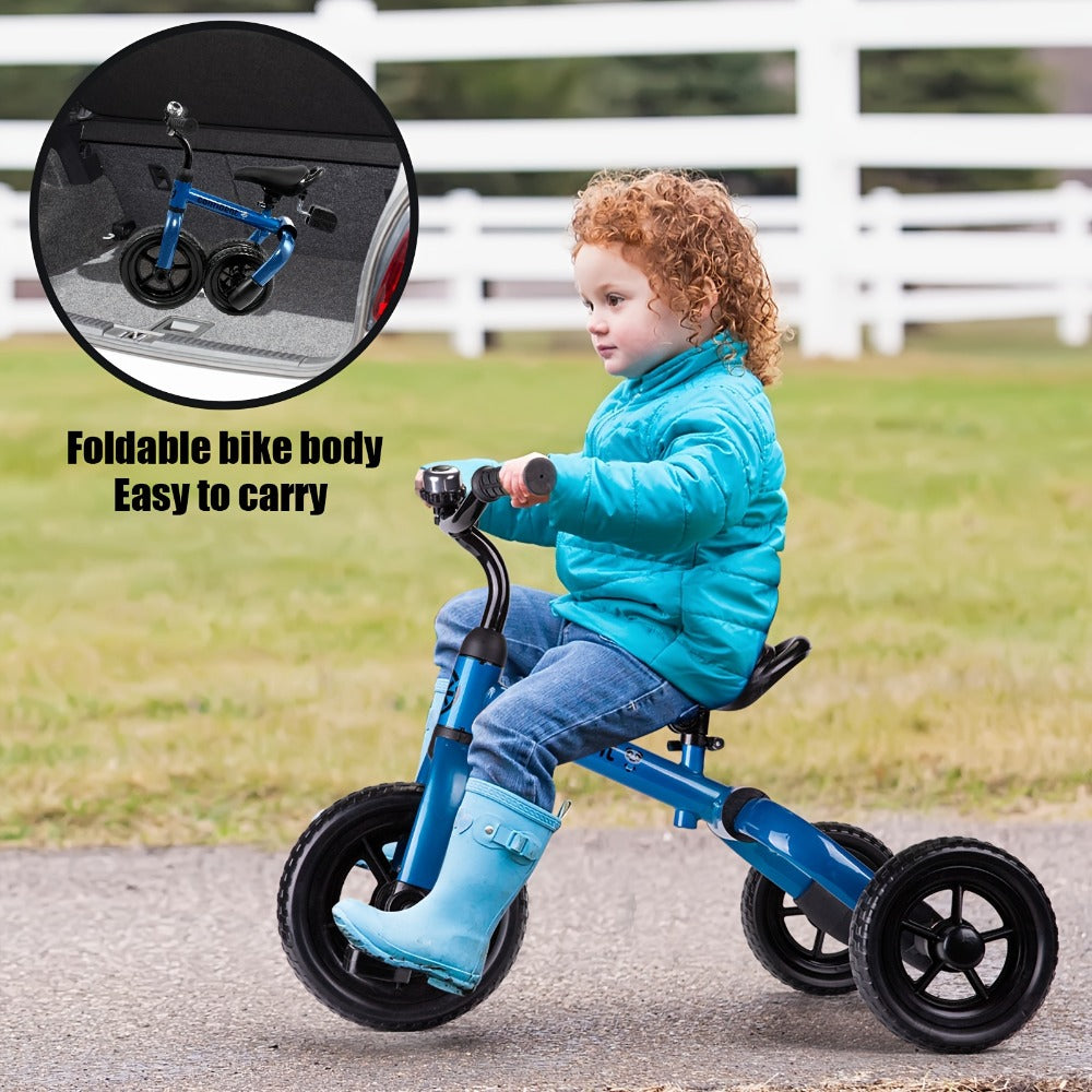 3-in-1 Toddler Tricycle & Balance Bike for Kids Ages 2-5, Folding Trike with Adjustable Seat & Removable Pedals