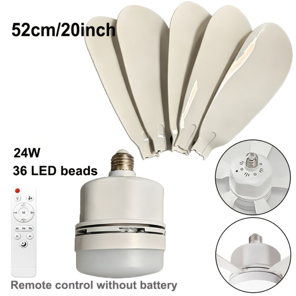 Ceiling Fan with Light and Remote Control, 5-Blade 20 Inch 3-Speed 3-Color Dimmable LED Fan Light