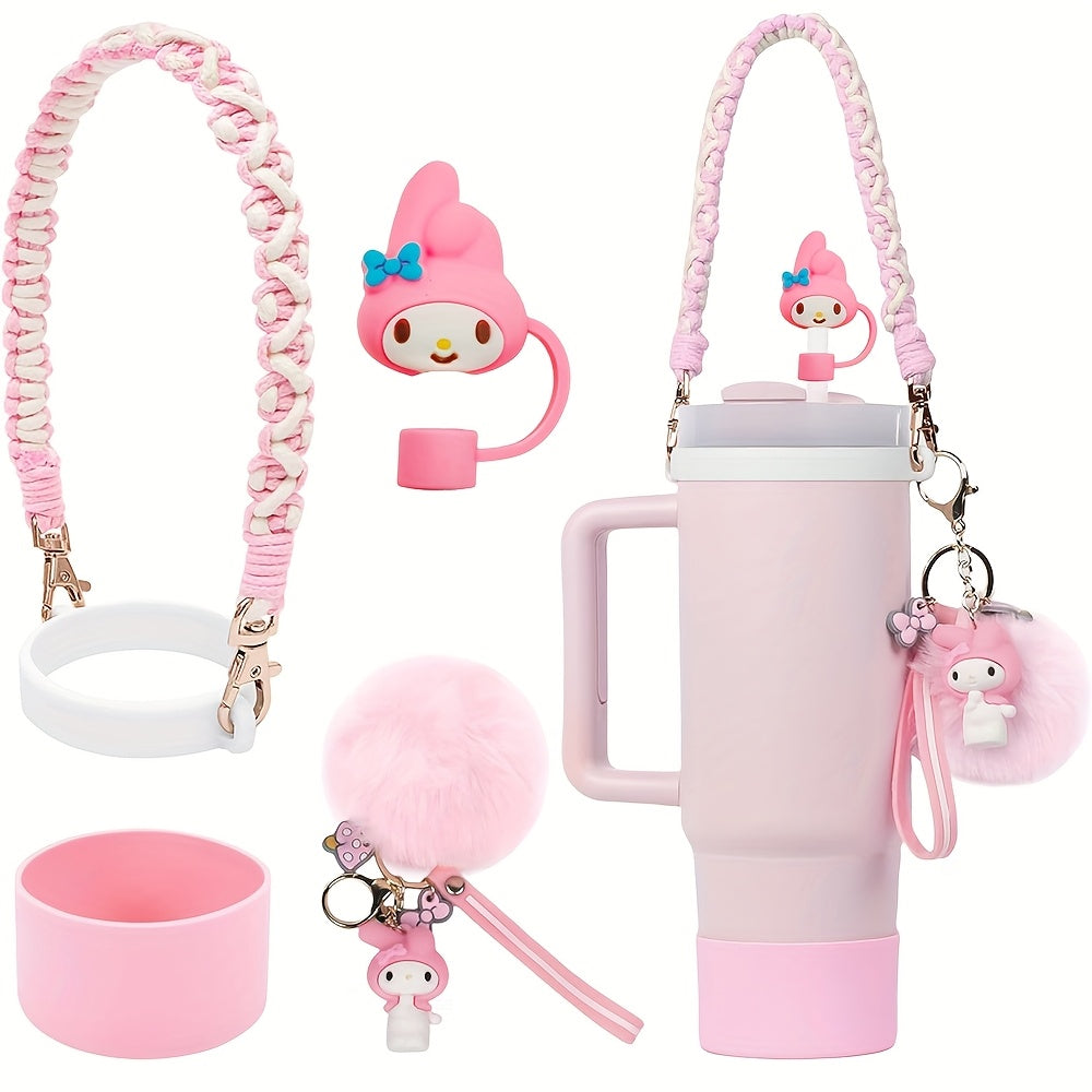 Kawaii Sanrio Tumbler Accessories Cup Sleeve & Silicone Boot Set – Compatible with 30 & 40 oz Tumblers, Hello Kitty Kuromi Cinnamoroll