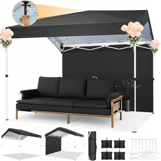 Center-Lock 10x10ft Pop-Up Canopy Tent with Three Height Settings and Optional Three-Sidewall Packages