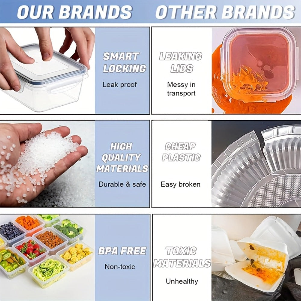 Food Storage Containers Set BPA-Free Airtight – Meal Prep Containers with Easy-Snap Lids Labels & Marker 24 48pcs Pantry Kitchen Organizer