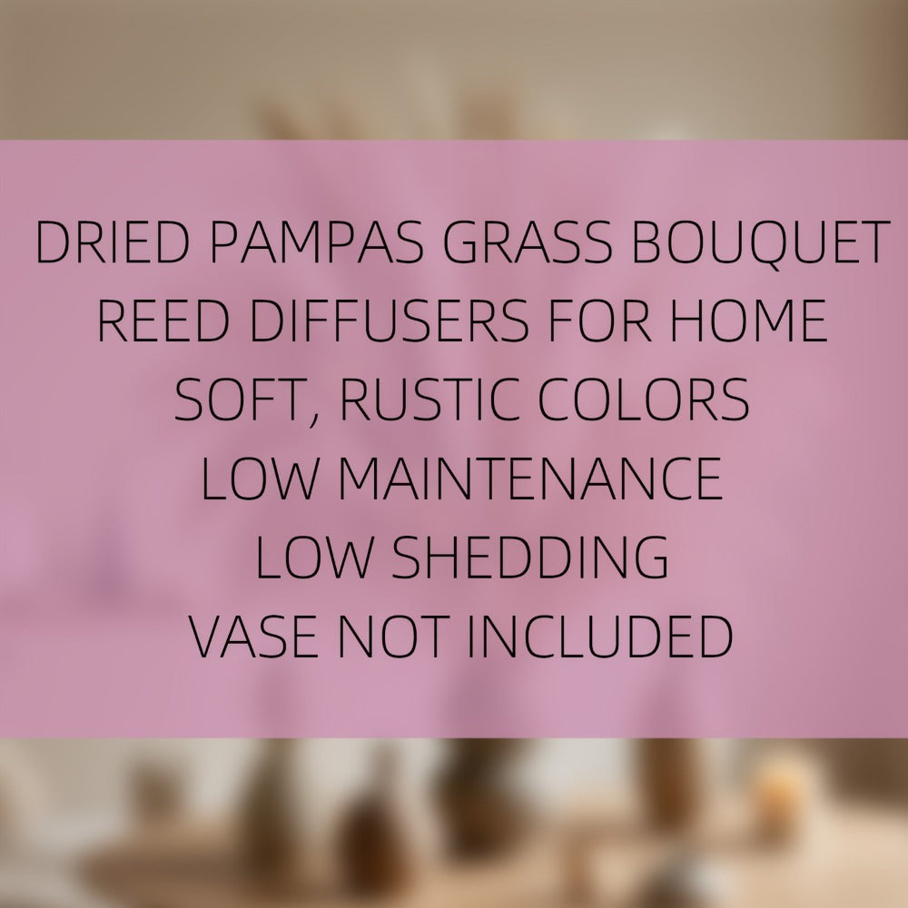 Pampas Grass Bouquet with 125 Mixed Stems, Bunny Tails and Neutral Reed Textures for Vase Display