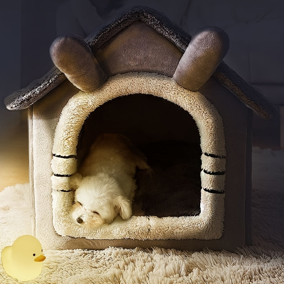 Cat Cave Bed Washable Pet House for Cats & Dogs – Detachable Soft Polyester Cat Nest, Cozy Winter Indoor Cat Bed