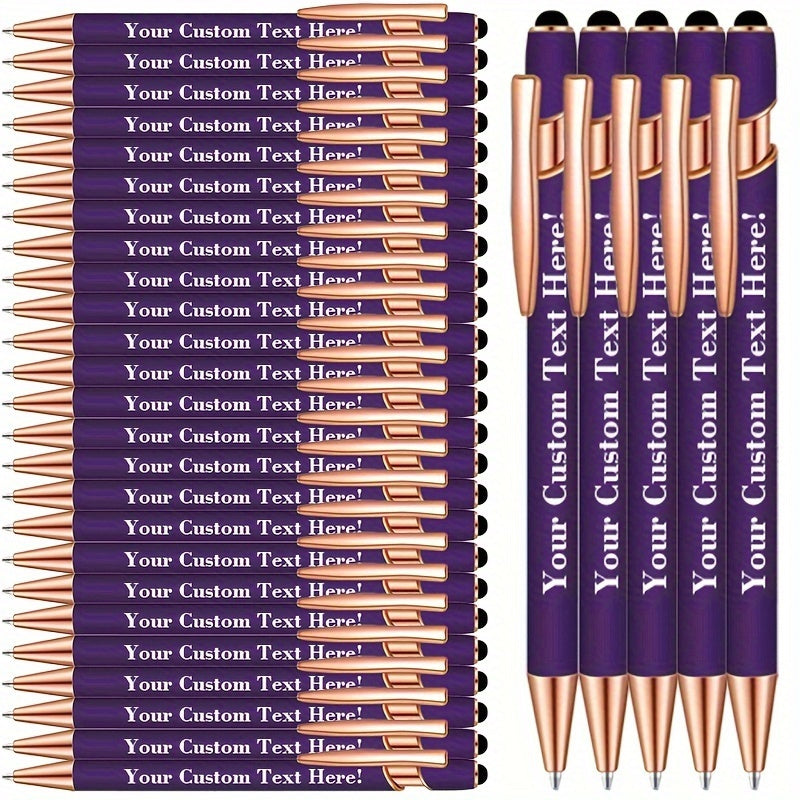 Ballpoint Stylus Pens 30 Pack – 2-in-1 Touchscreen Stylus & Ballpoint Pen with Comfortable Grip, Personalized Engraving