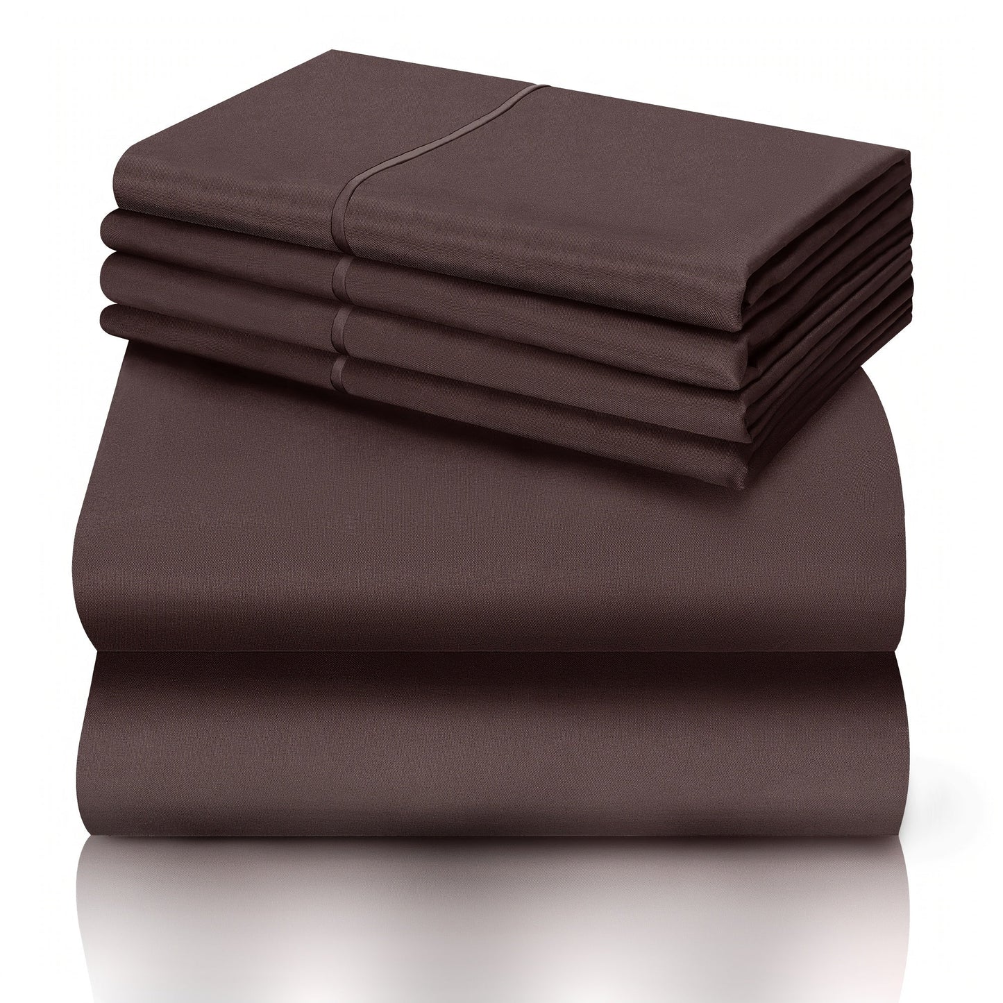 Bed Sheet Set California King 6-Piece Microfiber with 18-Inch Pocket and Sixteen Solid Color Choices