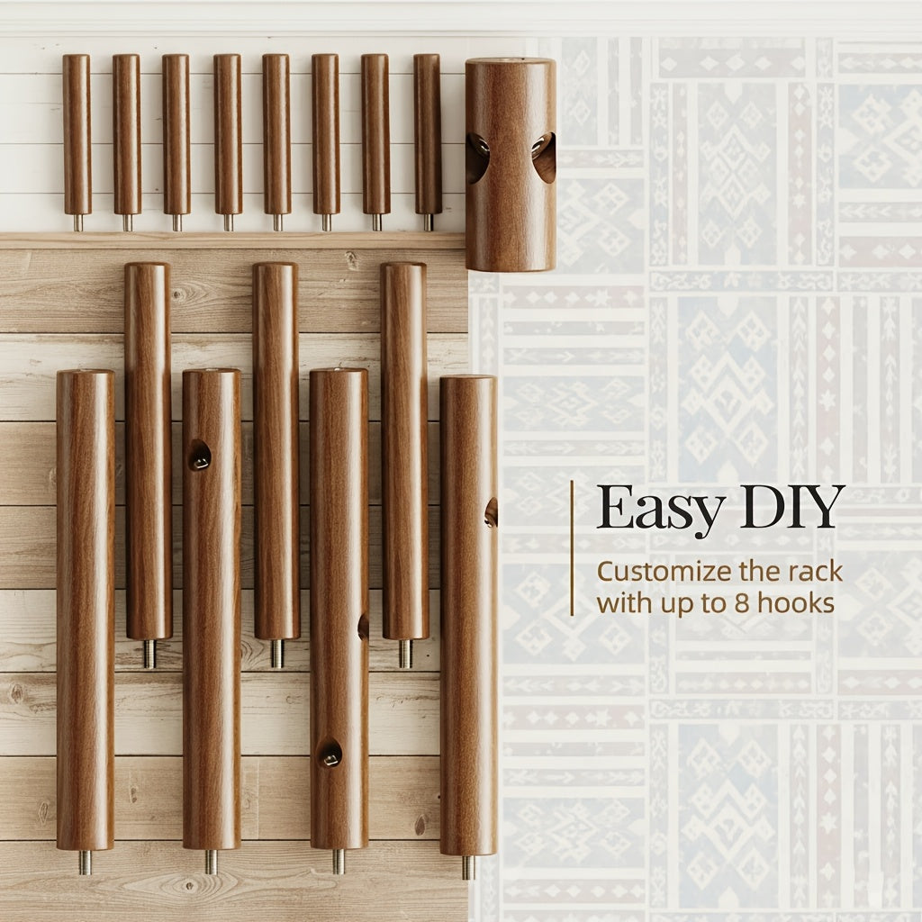 Coat Rack shown in the 1pcs Brown wood color option