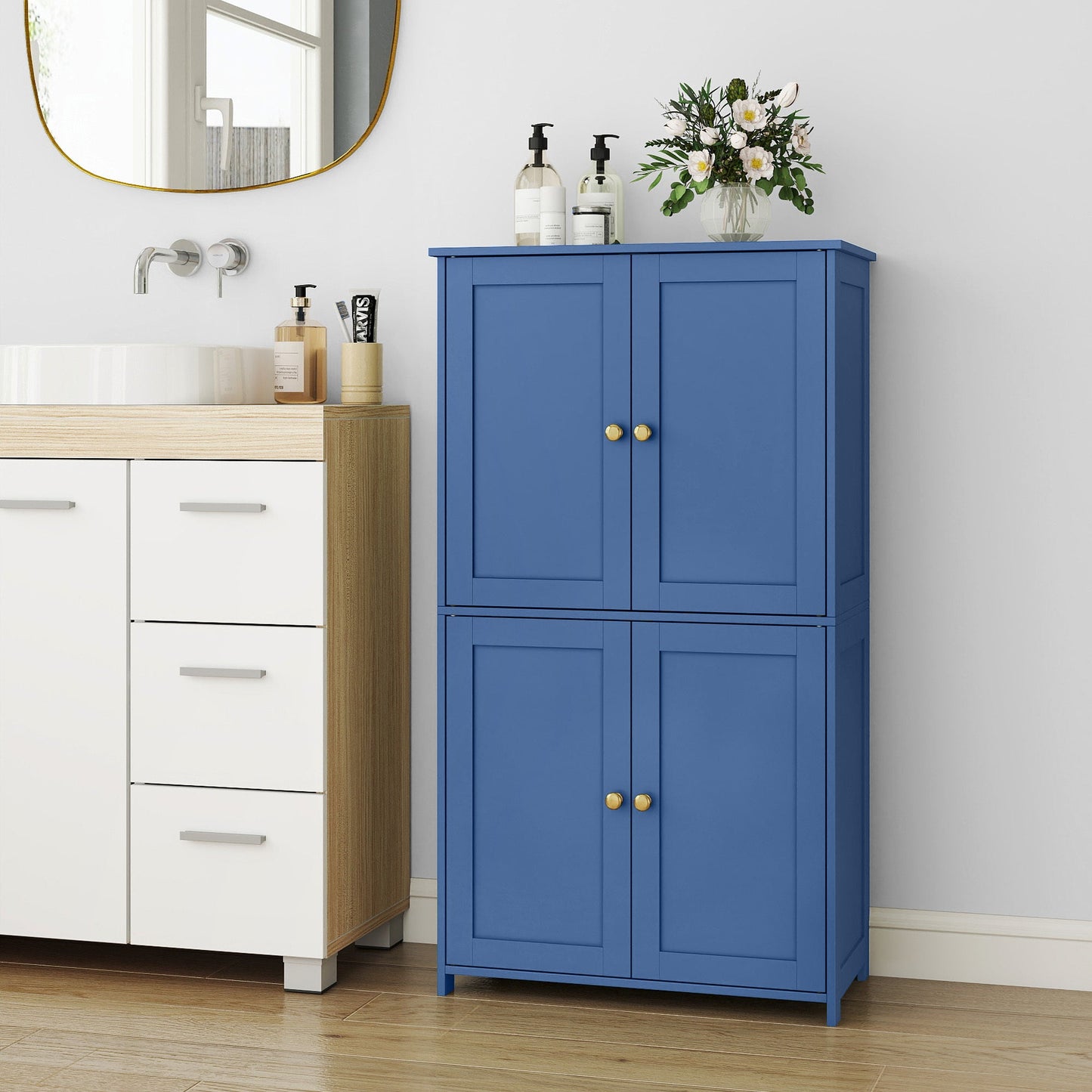 Storage Cabinet shown in the Blue option