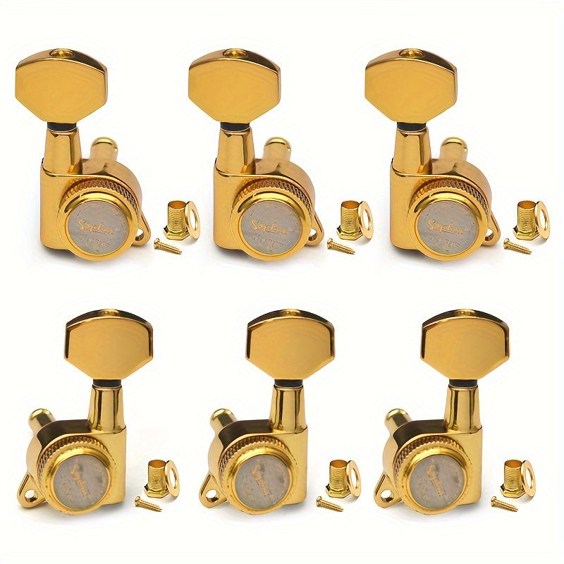 Guitar Tuning Peg Set shown in the Golden 3 Left 3 Right option