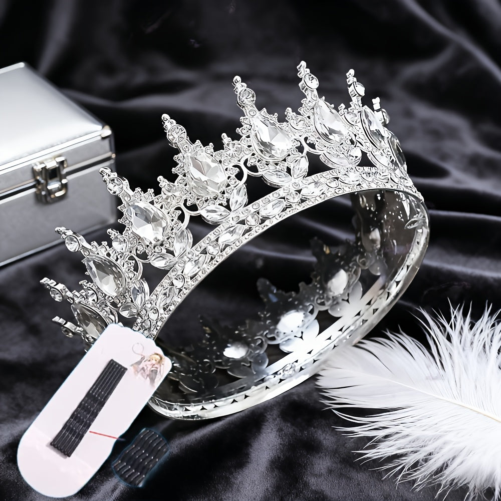 Hair Clips for Women - Rhinestone Crown Clip Set 2pcs - Luxury Princess Tiara Accessories for - product detail view 14