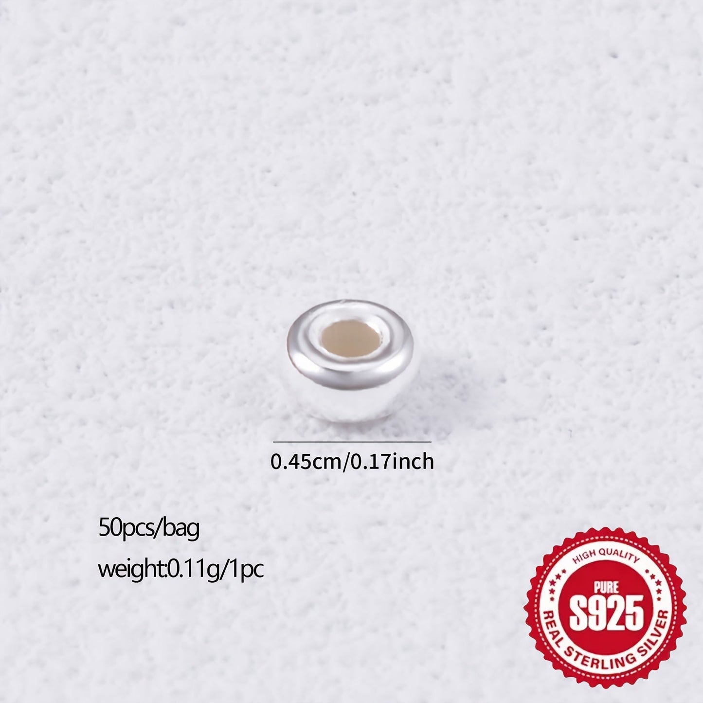 Jewelry Making Beads - S925 Sterling Silver Wheel Spacer 50pcs 3.5mm & 4.5mm Loose Rondelle for - product detail view 11