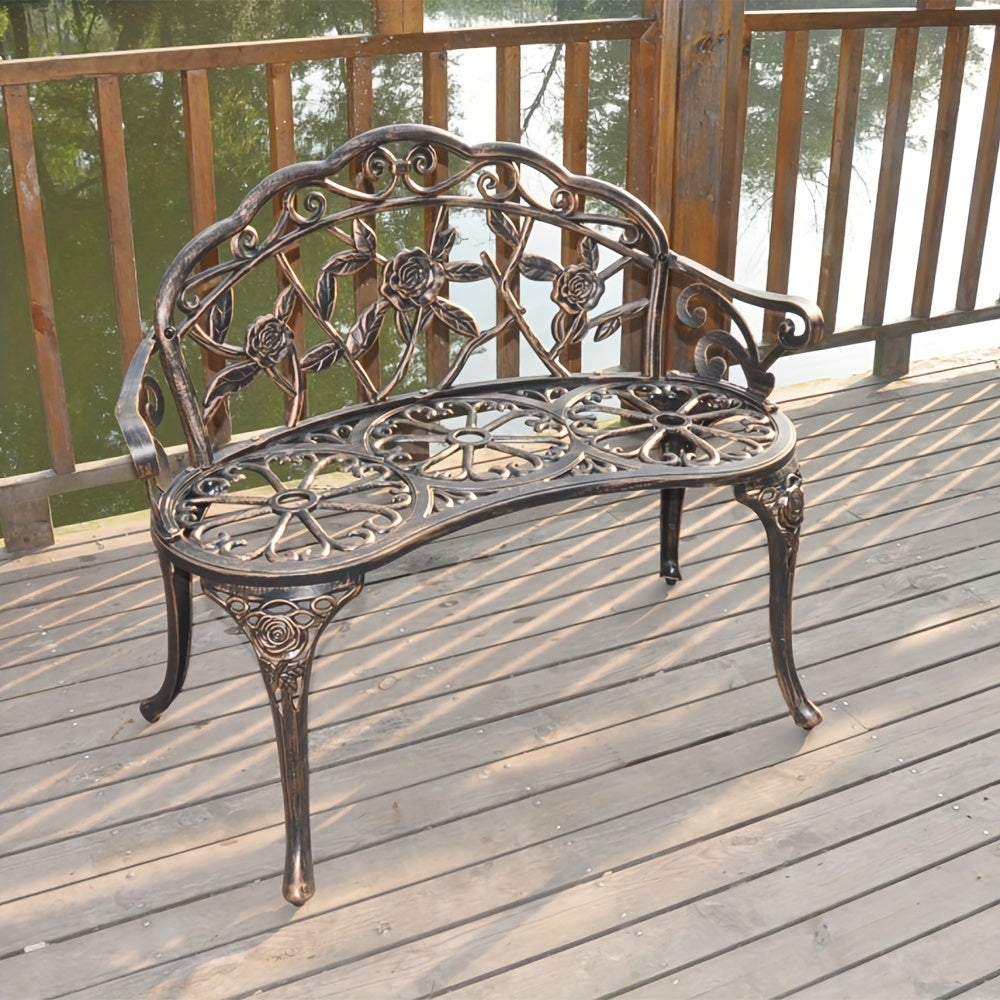 Outdoor Bench shown in the Bronze option